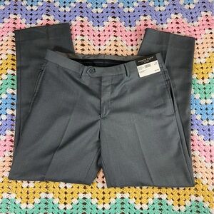 New nwt Mens Pronto Uomo Classic Gray Trousers dress pants slacks 34x29
